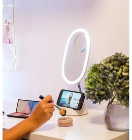 Immax 08970L - LED Stmievateľné zrkadielko s bezdrôtovým nabíjaním LED/18W/230V