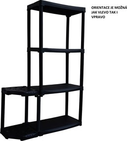 ARTPLAST Set regál 600x300x1330 mm, 4 police a rohový držiak