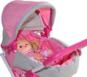 Kočík pre bábiky Alice Prestige ružový