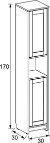 Kúpeľňová skrinka biela AUK-E1166 WT