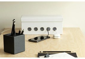 Biely kartónový organizér na káble Cordy Paper Laminate – Bigso