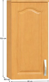 Horná kuchynská skrinka Leite MDF klasik W40/L (L). Vlastná spoľahlivá doprava až k Vám domov. 788687