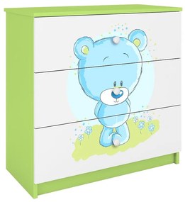 Detská komoda Babydreams Zelená – Medveď modrý