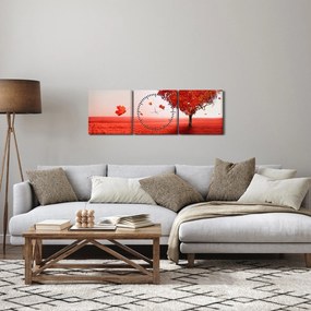 Obraz - Strom lásky (s hodinami) (90x30 cm)