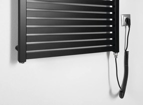 Aqualine Sapho, TONDI-E elektrické vykurovacie teleso, rovné, 600x970 mm, 400W, čierna matná, DE466T