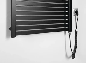 Aqualine Sapho, TONDI-E elektrické vykurovacie teleso, rovné, 600x970 mm, 400W, čierna matná, DE466T
