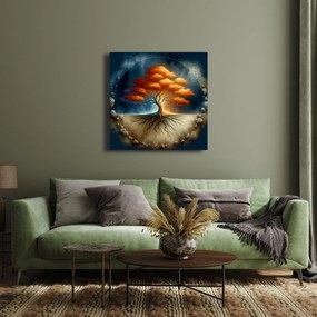 Obraz jesenný strom života s koreňmi