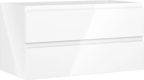 Mexen Orio, kúpeľňová skrinka 90 cm, 2 zásuvky, biela lesklá, 91A10-09047-2-BFF00