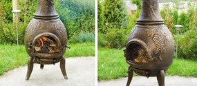 TERA Vonkajší záhradný kozub zliatina 120 cm - bronz