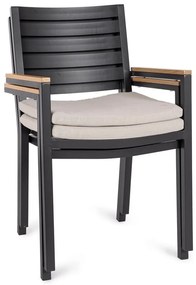 Antracitové kovové záhradné stoličky v súprave 4 ks Henna – Bizzotto