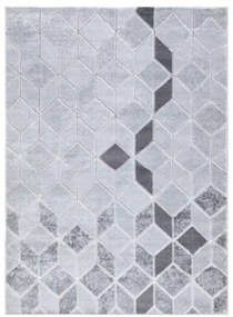 Koberec MEFE B400 Kocka, geometrický 3D štrukturálny - sivý
