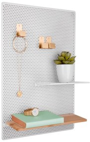 Biela kovová nástenka PT LIVING Perky, 34,5 x 52,5 cm