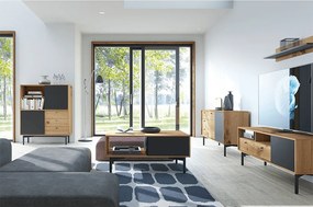 TV stolík Forso FRTV151 - dub artisan / čierna