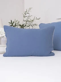 Mušelínová obliečka na vankúš 50 × 70 cm Alexia Duo - modrá/krémová