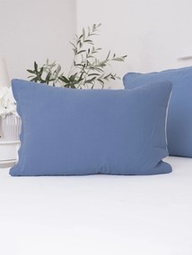 Mušelínová obliečka na vankúš 50 x 70 cm Alexia Duo - modrá/krémová