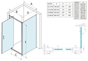 Gelco Gelco, SIGMA SIMPLY obdĺžniková sprchová zástena pivot dvere 900x700mm L/P varianta, číre sklo, GS1296GS3170