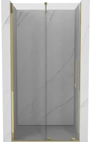 Mexen Velar, posuvné dvere do otvoru 110x200 cm, 8mm číre sklo, zlatá lesklá, 871-110-000-01-50
