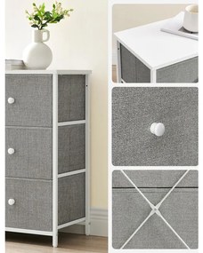 Autronic BONTEC Komoda 80x30x71cm, kov, šedá, AUK-E1032 GREY Farba: Biela