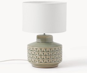 Klasická stolová lampa's ľanovým tienidlom Monica