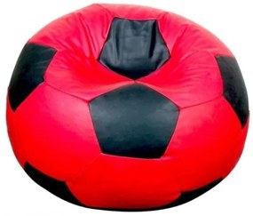 Sedací vak futbalová lopta červenočierna EMI