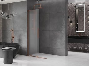 Mexen Velar L, posuvná sprchová zástena Walk-in 100 x 200 cm, 8mm sklo námraza, ružové zlato, 871-100-003-33-60