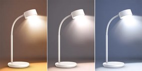 SOLIGHT LED stolná lampička, 4,5 W, 300lm, 3CCT, biela, podstavec