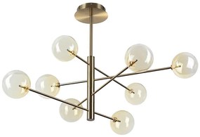 Ideal Lux - LED Luster na tyči EQUINOXE 8xG4/2W/230V pr. 128 cm mosadz/dymová