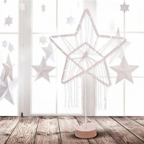 Solight LED vianočná hviezda Lapač snov, biela, 49 cm, 45x LED, 2x AAA
