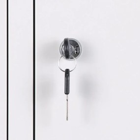 Šatníková skrinka S3 s úložnými boxami, 2 boxy, 1800 x 380 x 450 mm, demont, cylindrický zámok, sivá/tmavosivá