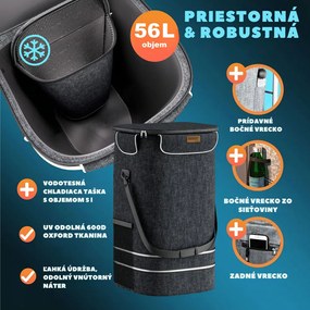 Nákupná taška na kolieskach EASY, 50l, čierna Jurhan