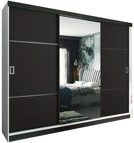 Skriňa Retro 200 3L biely / dvierka čierna