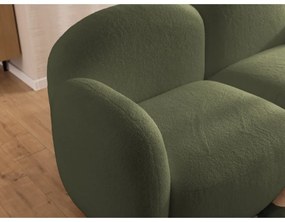 Zelená rohová pohovka z textílie buklé (pravý roh/s leňoškou) Orbit – Ropez