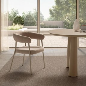 Béžové čalúnené jedálenské kreslá v súprave s podrúčkami 2 ks Yuri – MOME