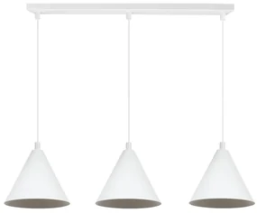 Závesné svietidlo Soho, 3x biele kovové tienidlo, (fi 14cm)