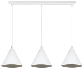 Závesné svietidlo Soho, 3x biele kovové tienidlo, (fi 14cm)