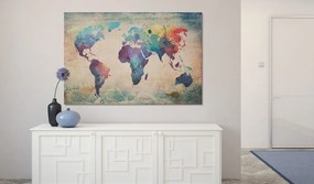Artgeist Obraz - Rainbow-hued map Veľkosť: 90x60, Verzia: Standard