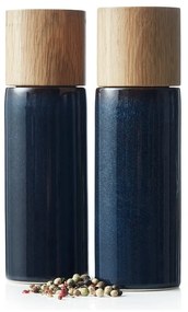 Tmavomodrá keramická súprava mlynčekov na korenie a soľ 2 ks Gastro Blue – Bitz