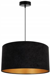 Závesné svietidlo MEDIOLAN, 1x čierne/zlaté textilné tienidlo, (fi 40cm)