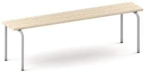 Šatníková lavička, sedák - laty, sivé nohy, 1500 mm