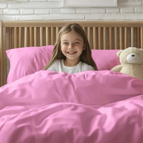 Detské bavlnené posteľné obliečky do postieľky Moni MO-068 Sýto ružové Do postieľky 90x120 a 40x60 cm