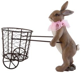 Dekorácia Zajac s košíkom - 31 * 14 * 26 cm