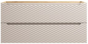 Závěsná skříňka Ocean Sky se zápustným umyvadlem 120 cm dub olejovaný/béžová