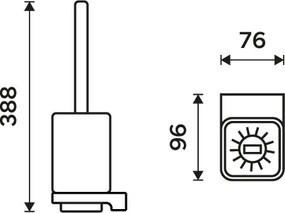 Nimco WC kefa s hranatou rukoväťou MAYA čierna - MAC 29094CN-HR-90