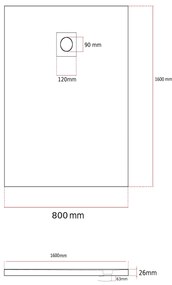 Erga Oldaf, SMC obdĺžniková sprchová vanička 160 x 80 cm, biela matná, ERG-GMA-OL-80160