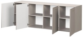 Závesná komoda Lorini 200 cm - kašmírová / zlaté úchytky T