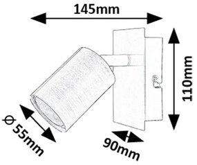 Rabalux 73071 - Nástenné bodové svietidlo GERHARD 1xGU10/15W/230V