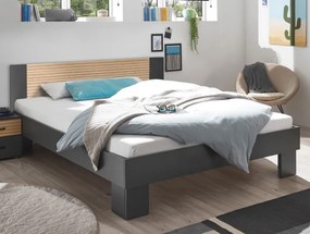 Posteľ Laurie 180x200 cm, grafit/dub