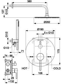 KFA Armatura 5039-501-81 - Sprchová sada s podomietkovou batériou MOZA matná čierna