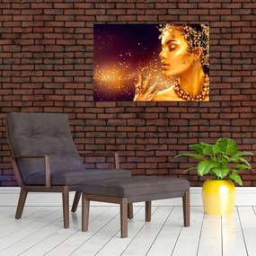Obraz - Zlatý makeup (90x60 cm)