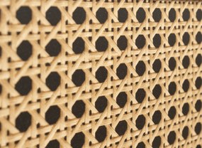 Zásuvková komoda Vienna, čierna/výplet